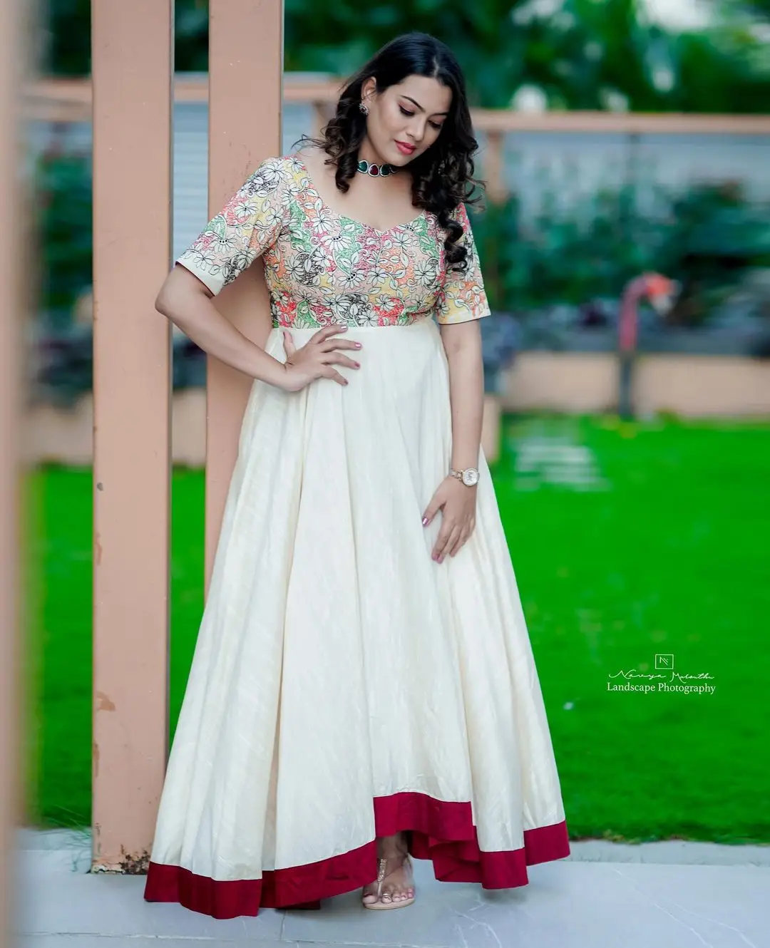 Telugu Singer Geetha Madhuri Wearing White Gown